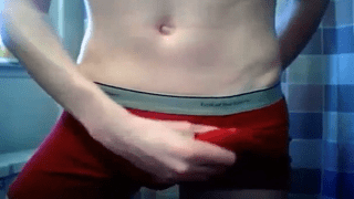 Underwear lad shows his big dick bulge